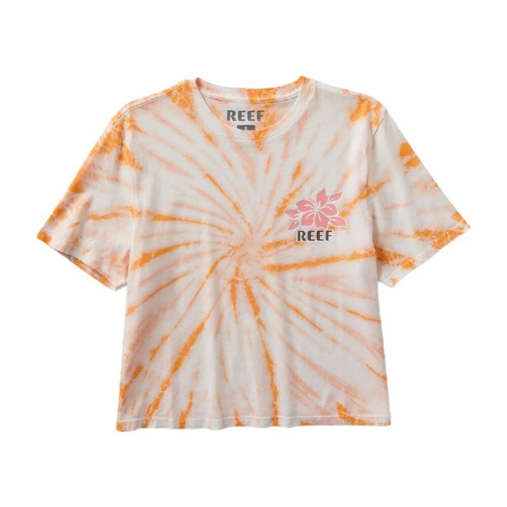 Reef Womens Say Please Cropped Graphic T-Shirt, NWT